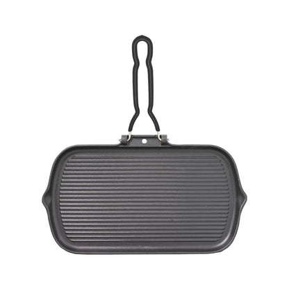 Invicta 37cm Rectangular Smooth Grill Pan - Black