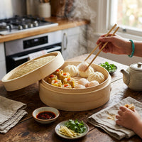 10"/25cm 2-Tier Bamboo Steamer