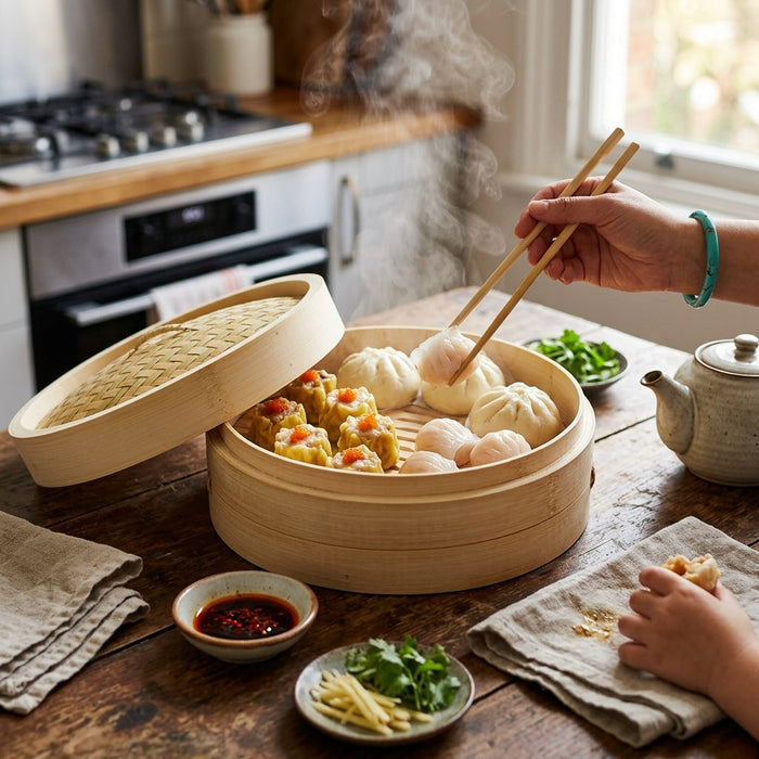 10"/25cm 2-Tier Bamboo Steamer