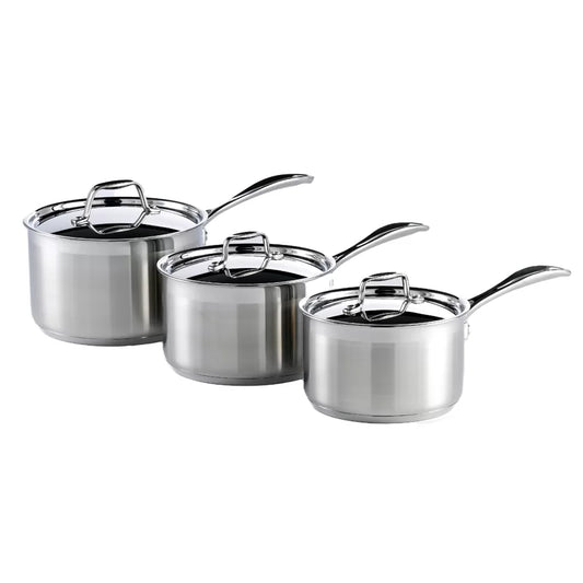 Supreme 3-Piece Stainless Steel Saucepan Set