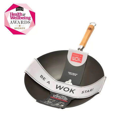 School of Wok 12"/30cm Pre-Seasoned Carbon Steel Wok