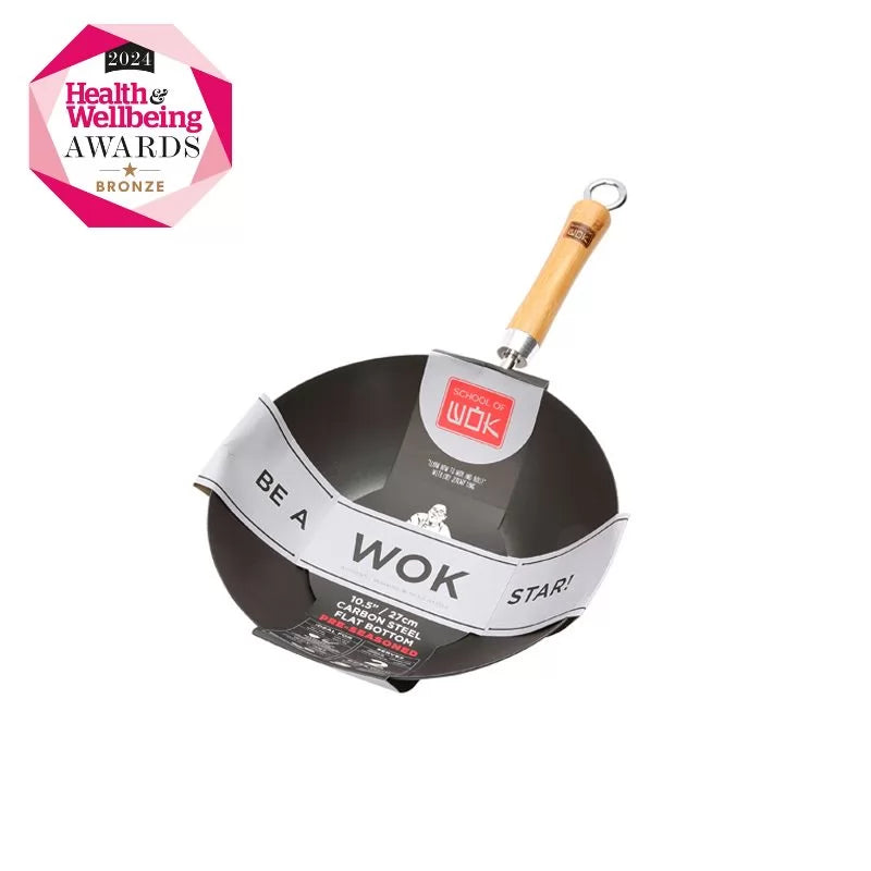 School of Wok 10.5"/27cm Pre-Seasoned Carbon Steel Wok