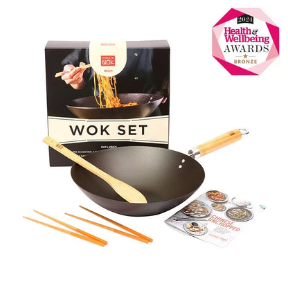 School of Wok Pre-Seasoned Wok Set