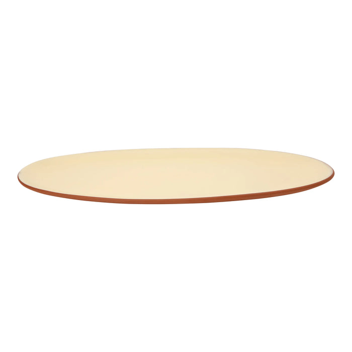 Sintra Glazed Terracotta Oval Serving Platter - Stone