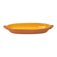 Sintra Glazed Terracotta Oval Baking Dish - Ochre