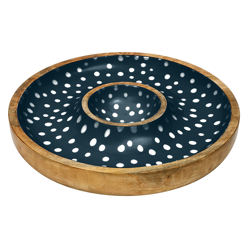 Sintra Mango Wood Spotted Chip and Dip Bowl | Eco-Friendly Serveware