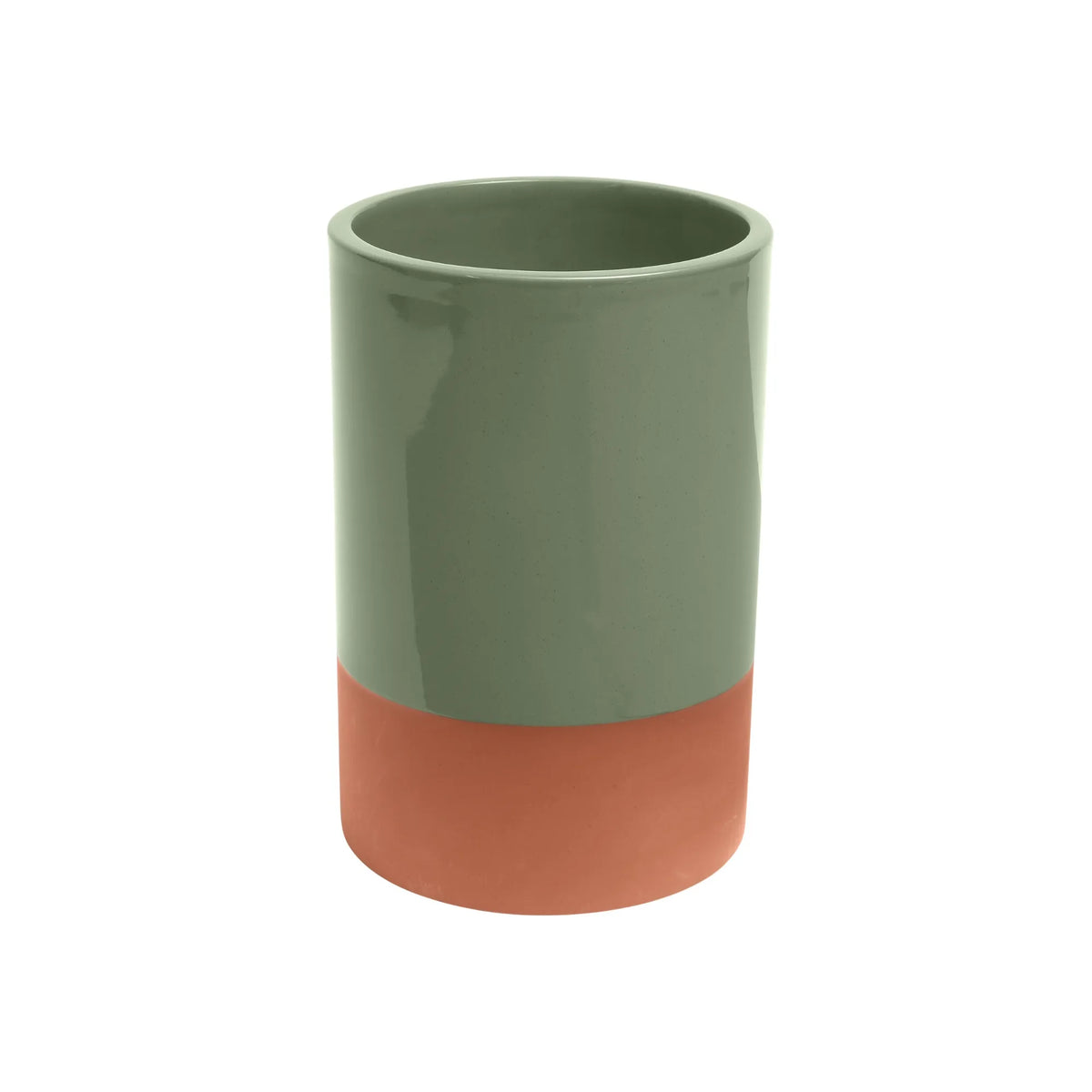 Sintra Glazed Terracotta Wine Cooler - Olive Green