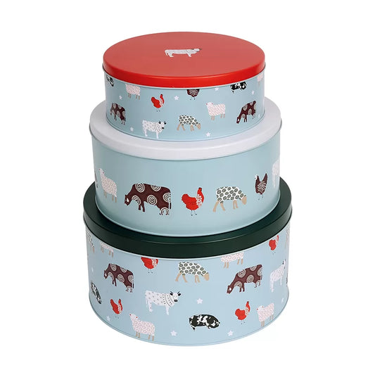 Farmyard Set of 3 Round Cake Tins