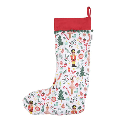 Nutcracker Recycled Cotton Christmas Stocking