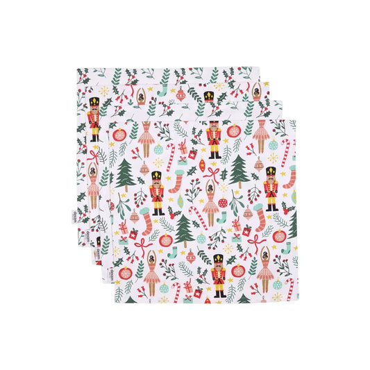 Nutcracker Recycled Cotton Set of 4 Napkins