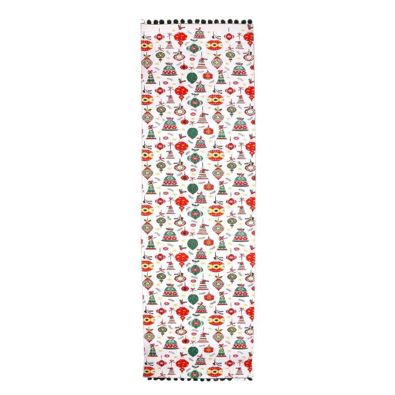 Baubles Recycled Cotton Table Runner - Green