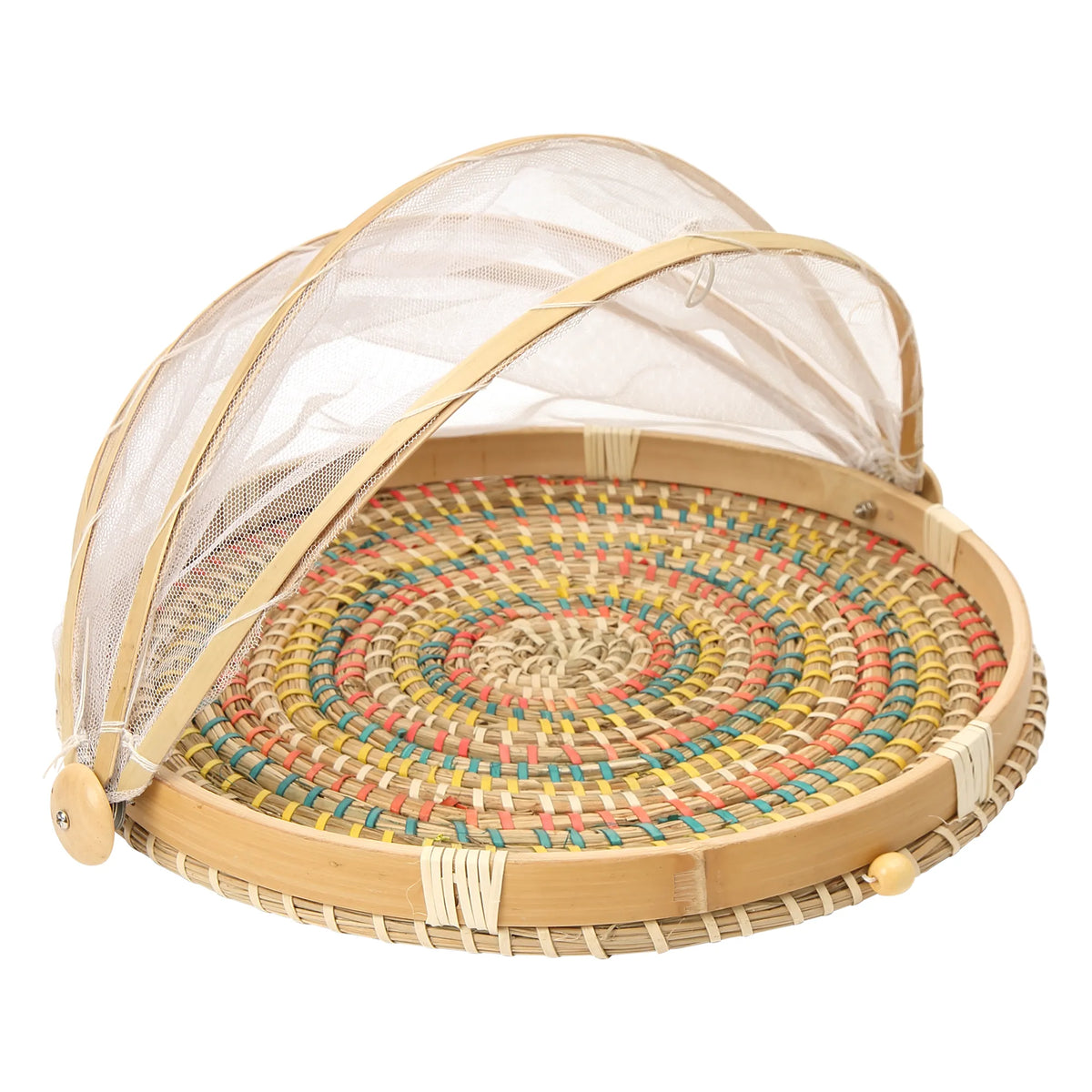 Sintra Seagrass Tray with Food Cover - Multi