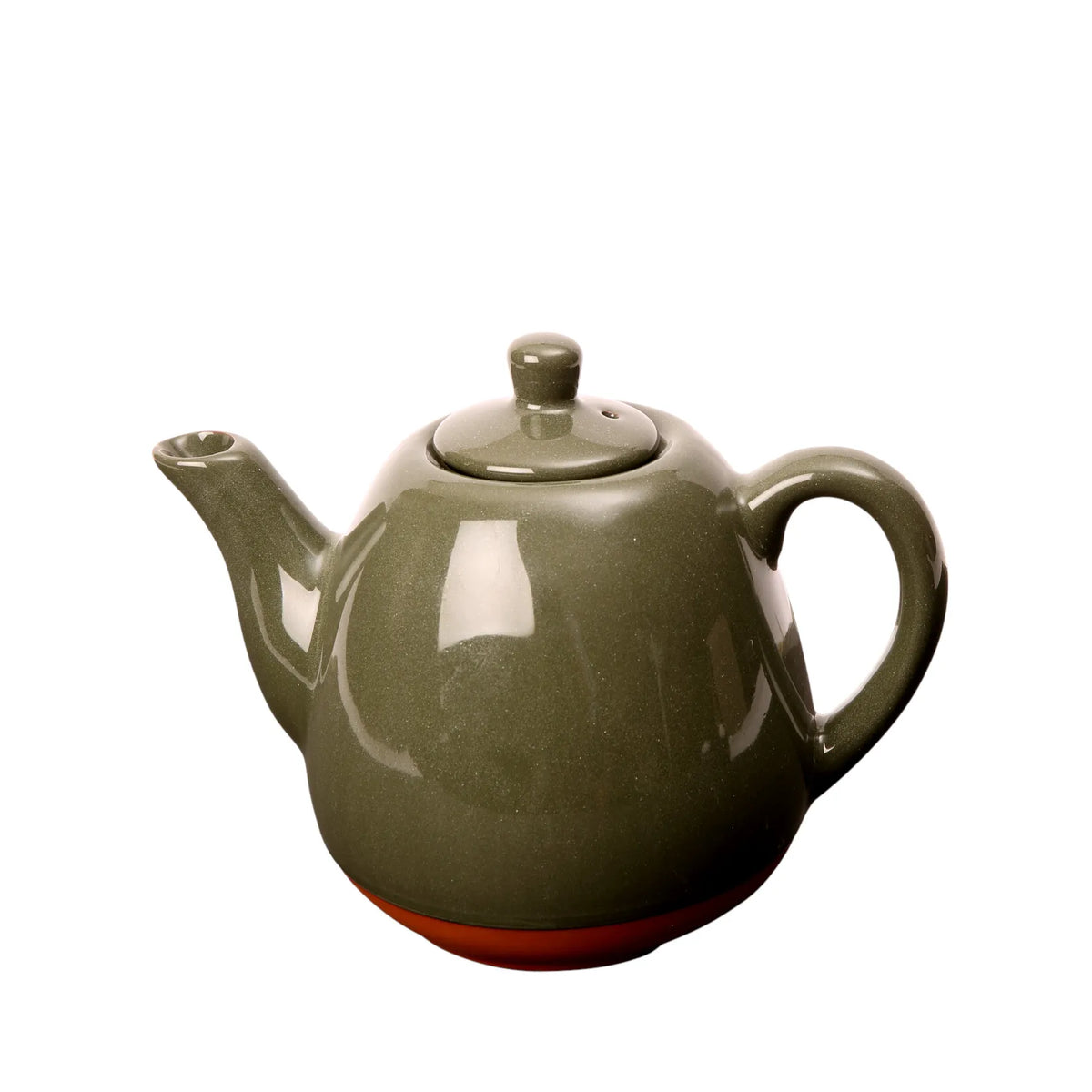 Sintra Glazed 800ml Terracotta Teapot - Olive Green