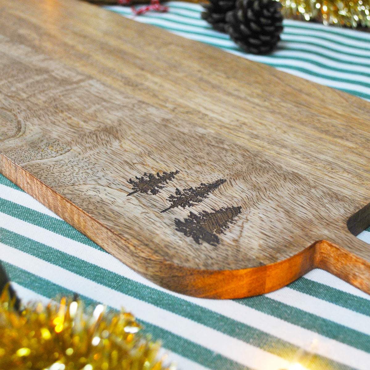 Winter Forest Mango Wood Serving Board