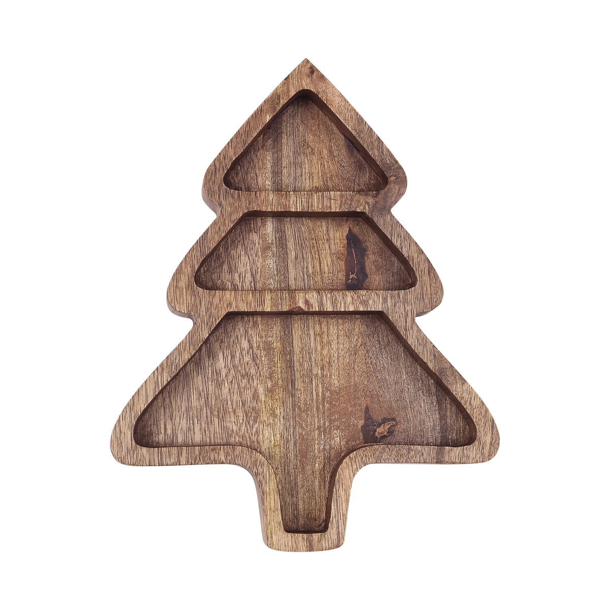 Winter Forest Mango Wood Christmas Tree Tray