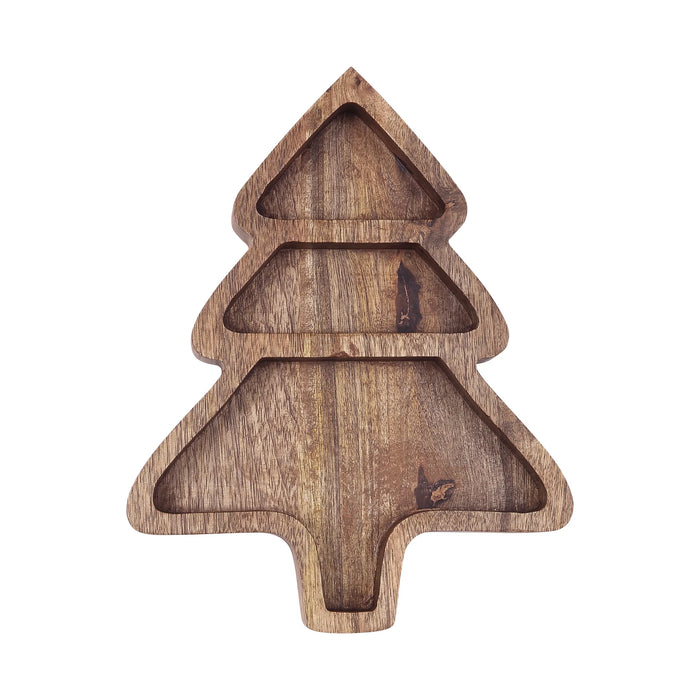 Winter Forest Mango Wood Christmas Tree Tray