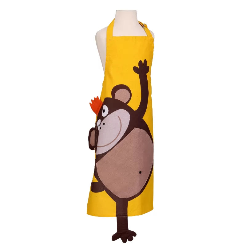 Cheeky Monkey Childrens Apron - Yellow