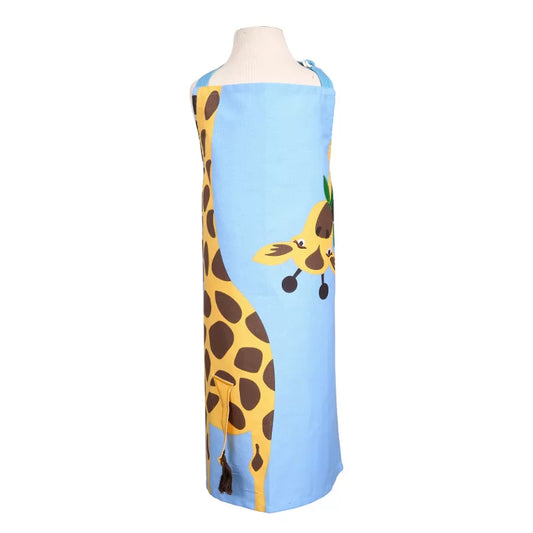 Giraffe Childrens Apron - Blue