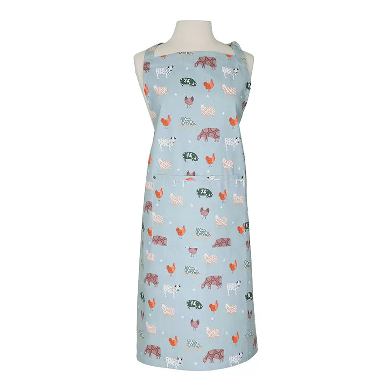 Farmyard Adult Apron - Blue