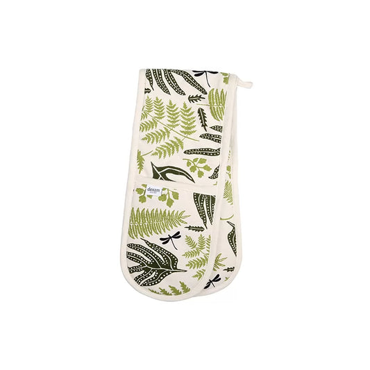 Organic Fern Double Oven Gloves - Green