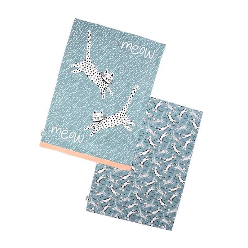 Meow Recycled Cotton Set 2 Tea Towels