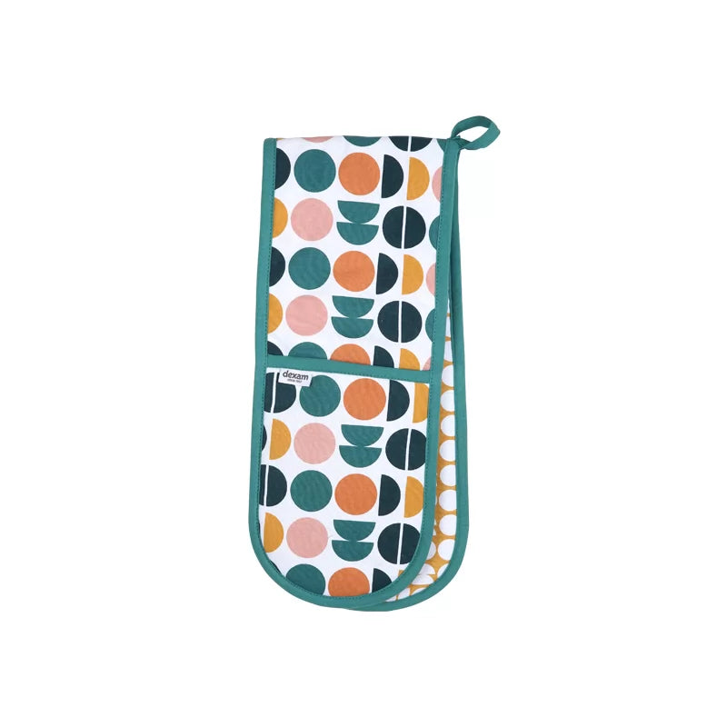 Retro Spot Recycled Cotton Double Oven Gloves