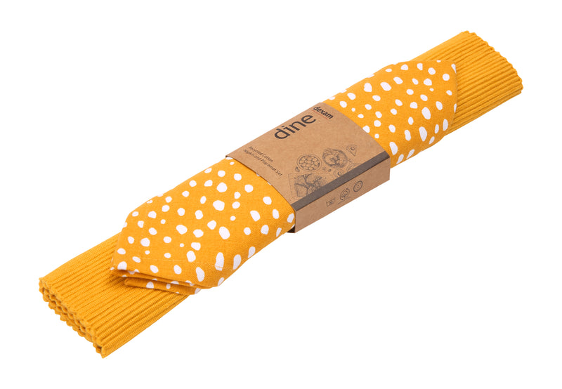 Sintra Spotted Napkin & Placemat Set – Stone | Recycled Cotton Table Linen