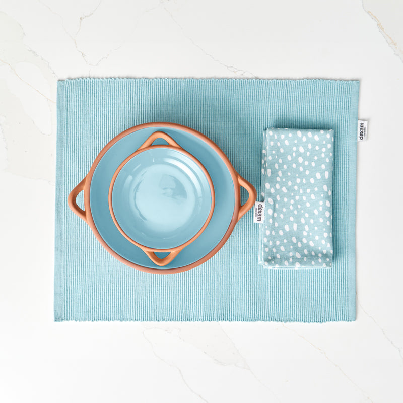 Sintra Spotted Napkin & Placemat Set – Stone | Recycled Cotton Table Linen