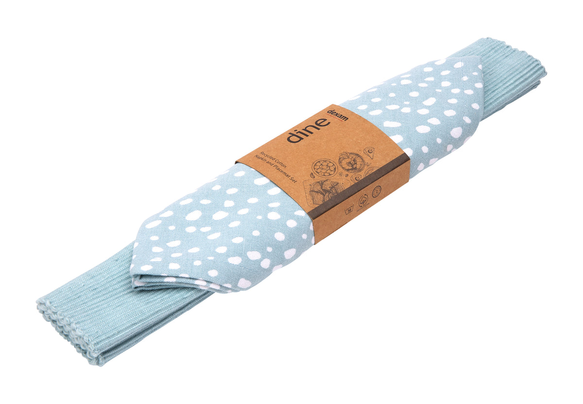 Sintra Spotted Napkin & Placemat Set – Stone | Recycled Cotton Table Linen