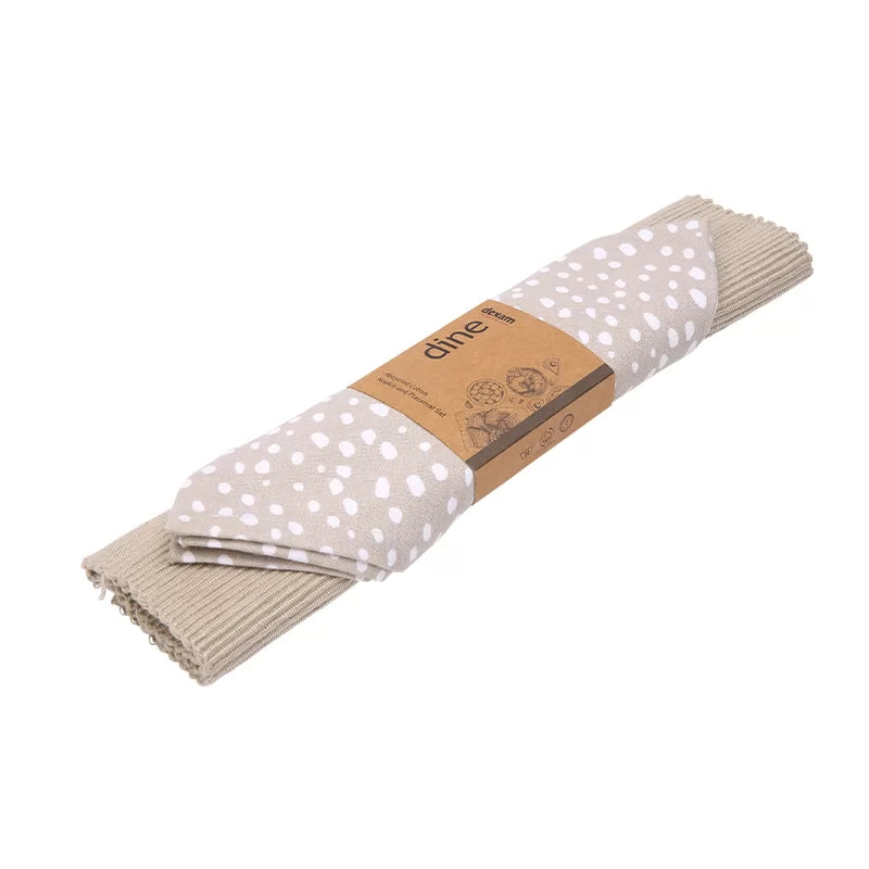 Sintra Recycled Cotton Spotted Napkin and Placemat Set