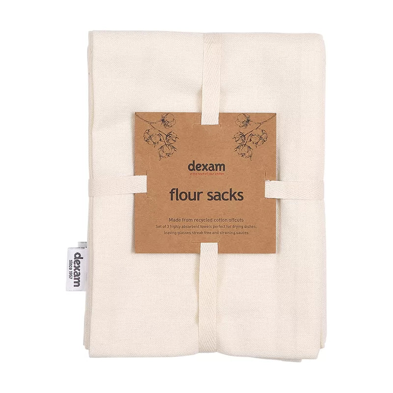 Recycled Cotton Set of 3 Flour Sack Towels – Beige