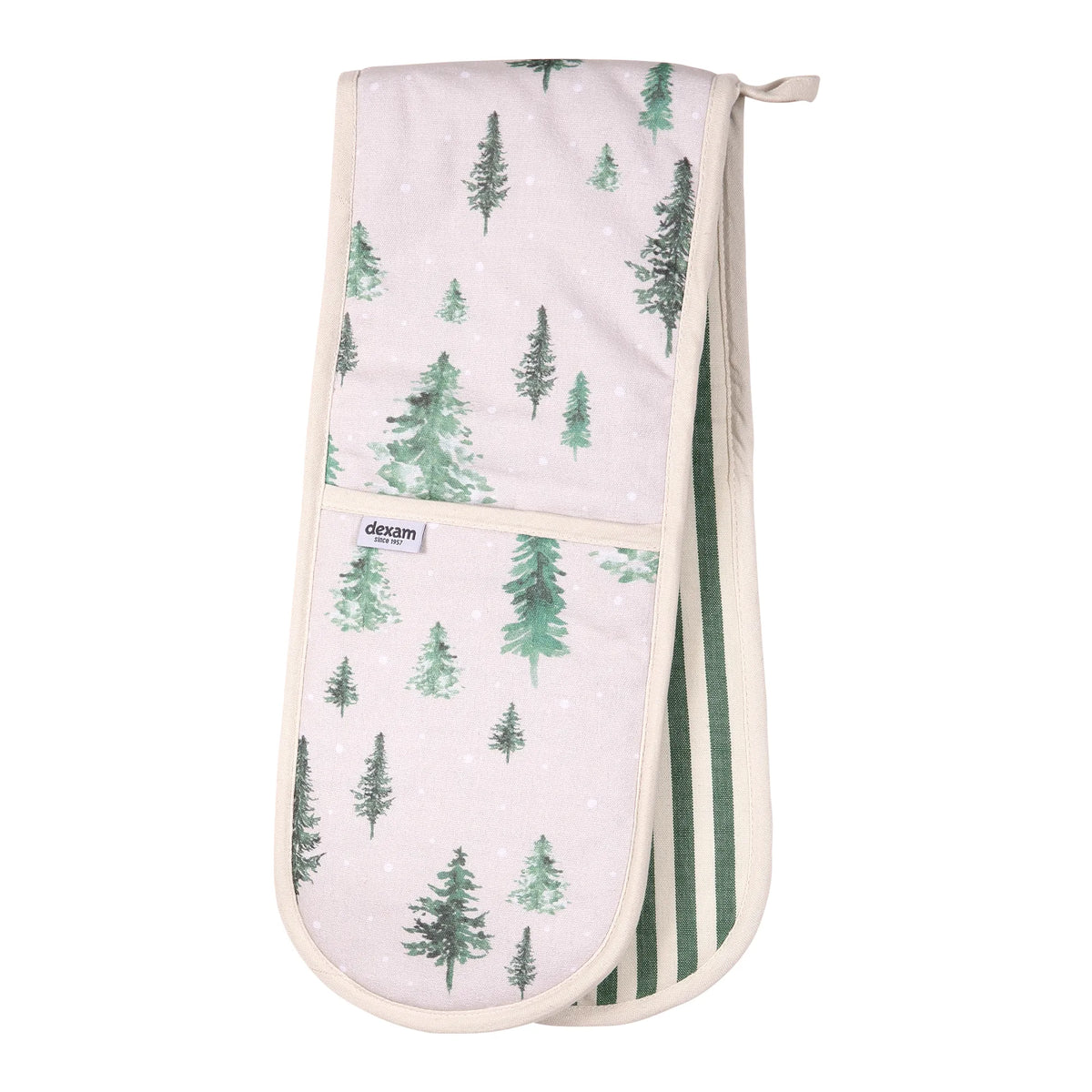 Winter Forest Double Oven Gloves - Stone