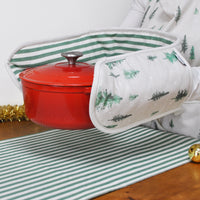 Winter Forest Double Oven Gloves - Stone