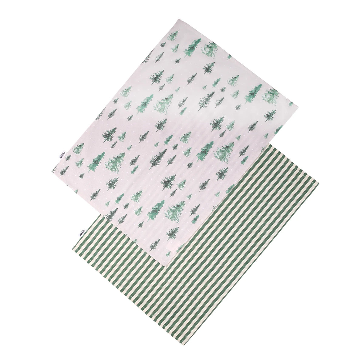 Winter Forest Set of 2 Tea Towels - Stone