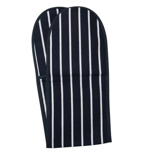 Rushbrookes Butchers Stripe Double Oven Gloves (Made in UK)