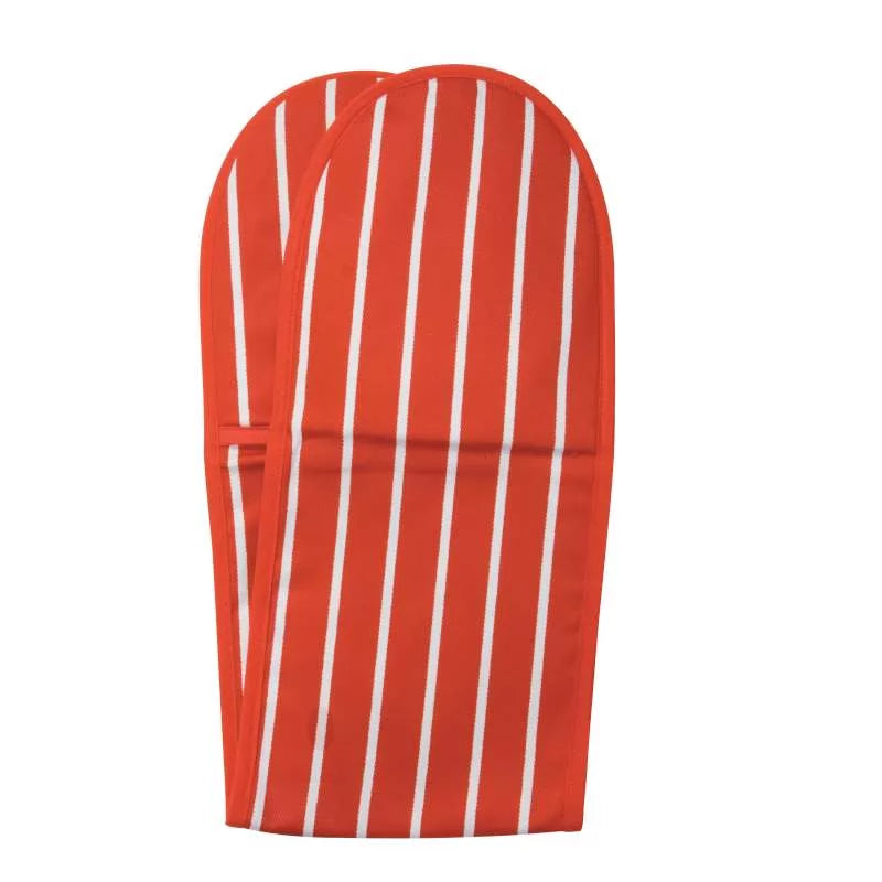 Rushbrookes Butchers Stripe Double Oven Gloves (Made in UK)