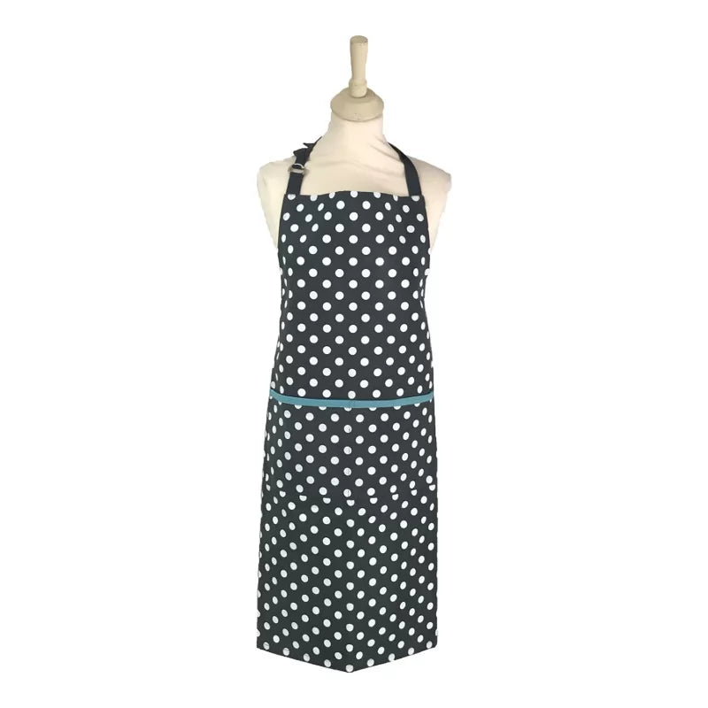 Polka Dot Adult Apron - Slate Grey