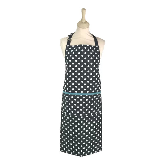 Polka Dot Adult Apron - Slate Grey