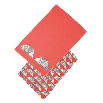 Scion Spike Set of 2 Tea Towels - Red