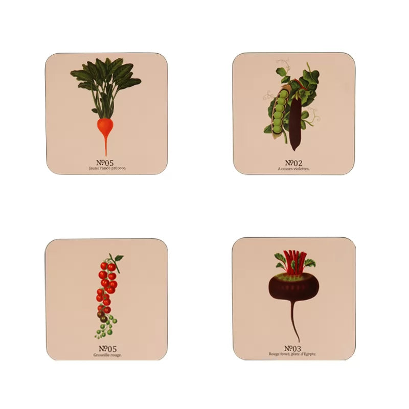 RHS Benary Vegetables Set 4 Coasters