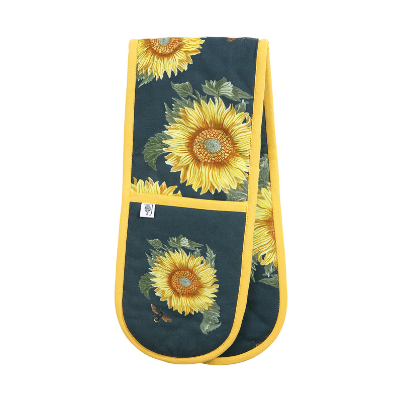 RHS Sunflower Double Oven Gloves Cotton Sunflower & Bee Print