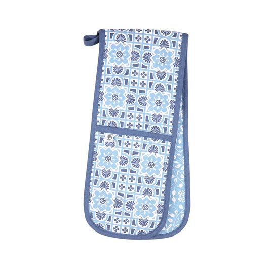 RHS Gertrude Jekyll Organic Cotton Double Oven Gloves - Blue