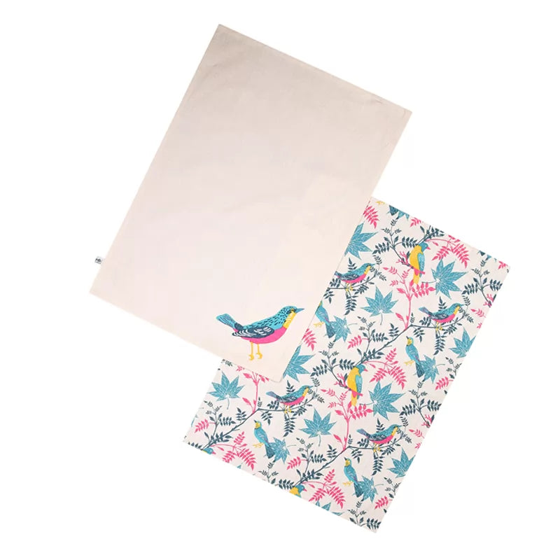 RHS Birds Organic Cotton Set 2 Tea Towels