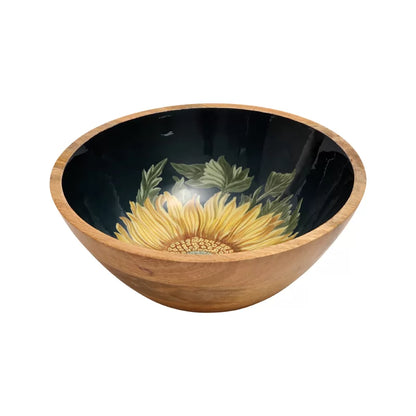 RHS Sunflower Mango Wood Bowl - Navy