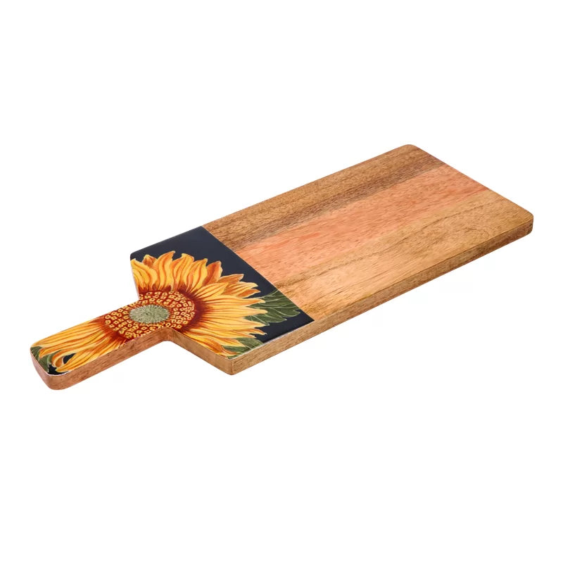 RHS Sunflower Mango Wood Serving Board - Navy