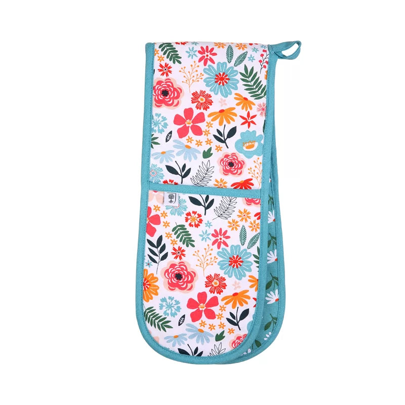 RHS Cottage Garden Organic Cotton Double Oven Gloves - Multi