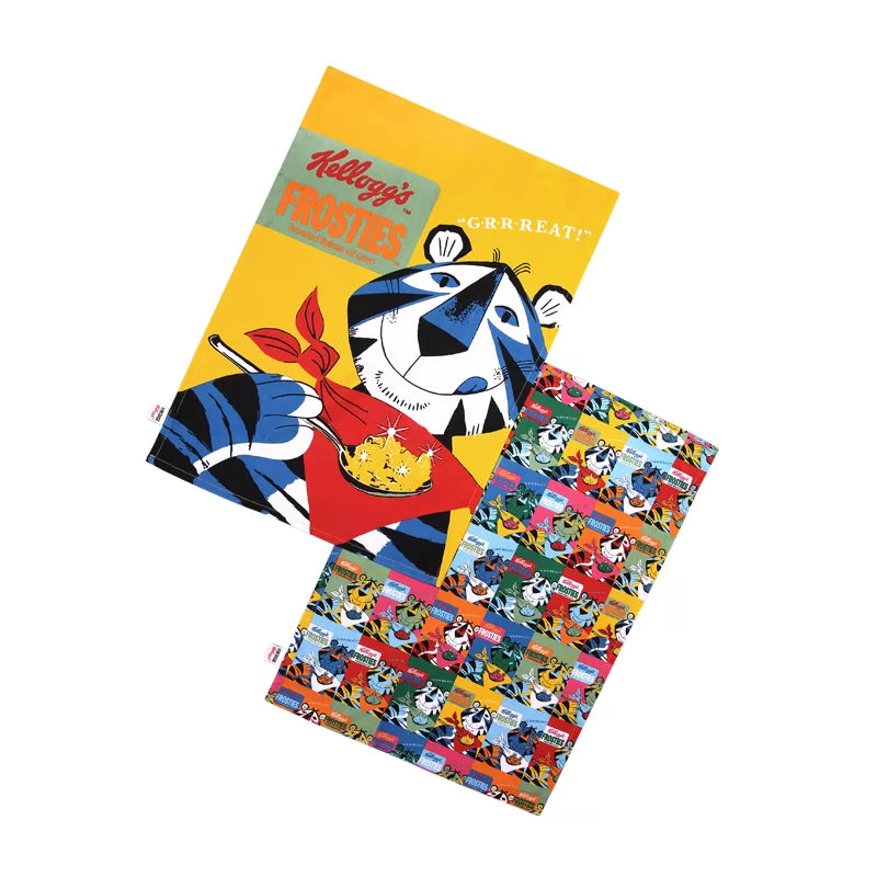 Vintage Kelloggs Pop Art Frosties Set 2 Tea Towels