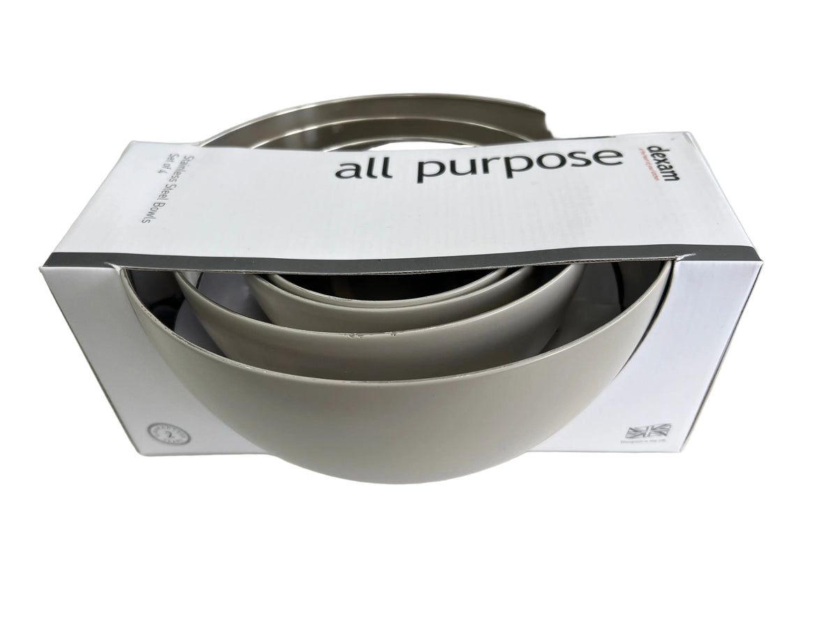 Set of 4 Assorted Stainless Steel Mixing Bowls