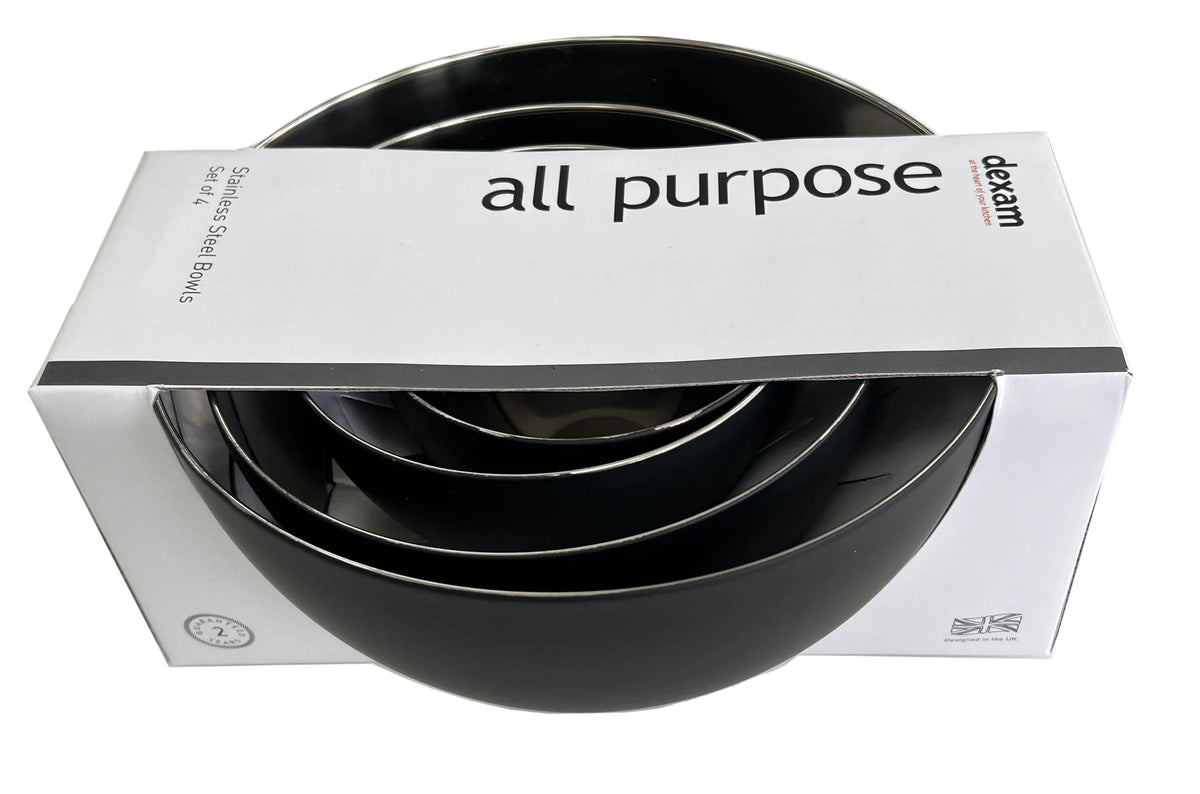 Set of 4 Assorted Stainless Steel Mixing Bowls