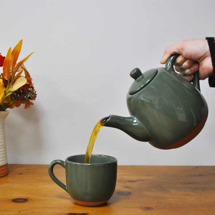 Sintra Glazed 1200ml Terracotta Teapot